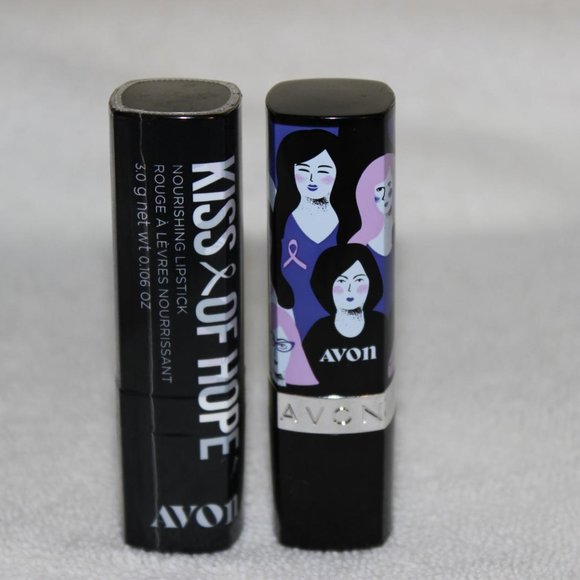 2 LOT NEW & SEALED AVON KISS OF HOPE NOURISHING LIPSTICK RASPBERRY ROSE - Picture 2 of 5